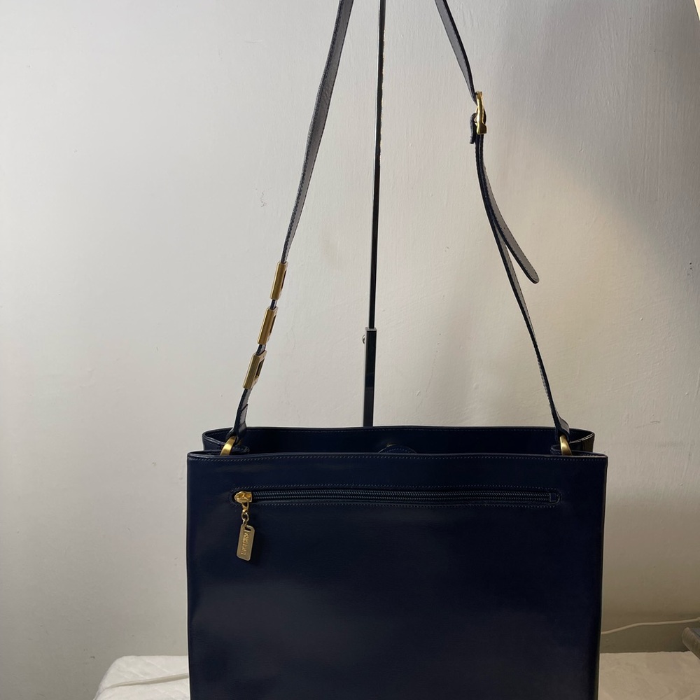 💕Moschino Elegant Navy Leather Shoulder Bag💕
